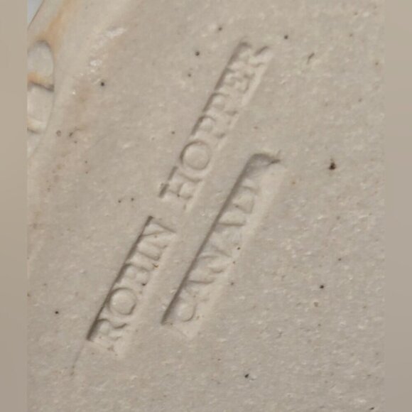 Signed Robin Hopper Studio Pottery Wine Set Canadian Ceramic Decanter + Goblet - Picture 15 of 15